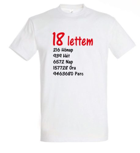 Születésnapi póló - 18 Lettem