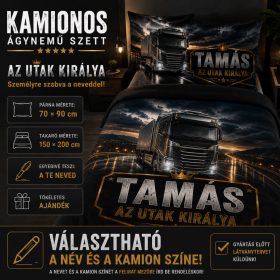   Egyedi kamionos ágynemű szett névvel – választható kamion színnel és kivitellel