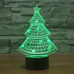 3D LED lámpa - Karácsonyfa csengettyűs