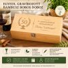 Egyedi gravírozott bambusz boros szett 4 részes boros kiegészítőkkel