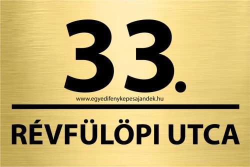 Egyedi gravírozott utcanévtábla basic kivitelben, 4 féle színben