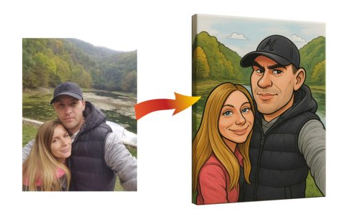 Egyedi karikatúrás vászonkép készítés