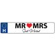 Esküvői rendszámtábla MR & MRS „Just Married”