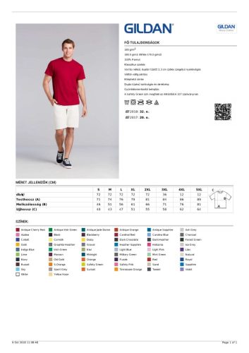 Gildan Heavy Cotton Adult T-shirt férfi póló - GI5000 - 57 féle színválaszték