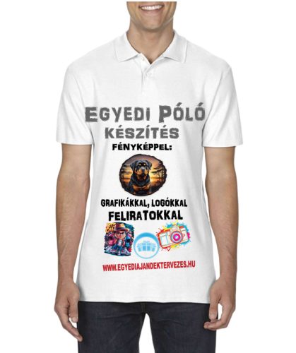 Egyedi fényképes galléros férfi póló nyomtatás, készítés