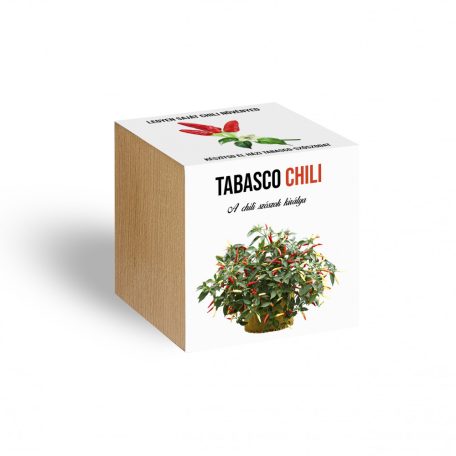 Tabasco chili paprika növényem fa kockában, Tabasco chili paprika növényem fa kockában
