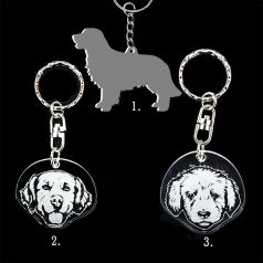   Plexi kulcstartó - Golden Retriver kutya fej, Plexi kulcstartó - Golden Retriver kutya fej