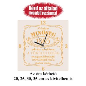   Gravírozott születésnapi falióra, prémium minőség - egyedi évszámmal kérhető