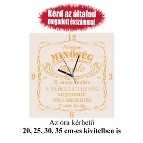   Gravírozott születésnapi falióra, prémium minőség - egyedi hónap névvel kérhető