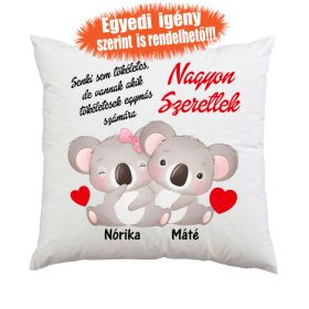   Valentin Napi Ajándék - Évfordulós Ajándék - Szerelmes ajándék - Szeretlek - Koalás díszpárna