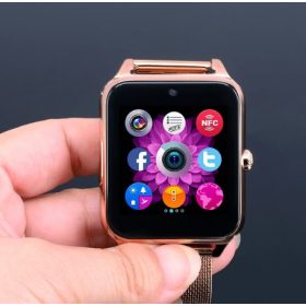   AlphaOne fémszíjas okos óra, SIM kártya, magyar, beépített kamera, 2 féle színben