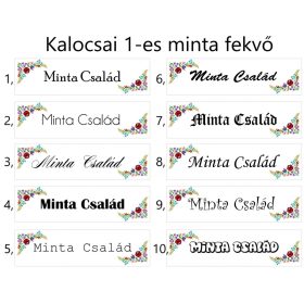 Kalocsai mintás egyedi ajtó vagy postaláda névtábla