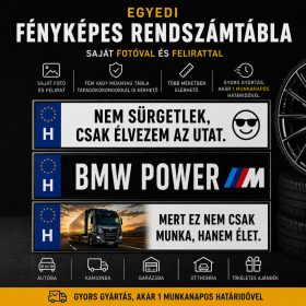   Egyedi fényképes fém rendszámtábla készítés – Saját felirattal, képpel, több méretben