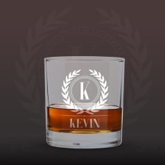 Egyedi Whisky pohár gravírozás névvel, monogrammal